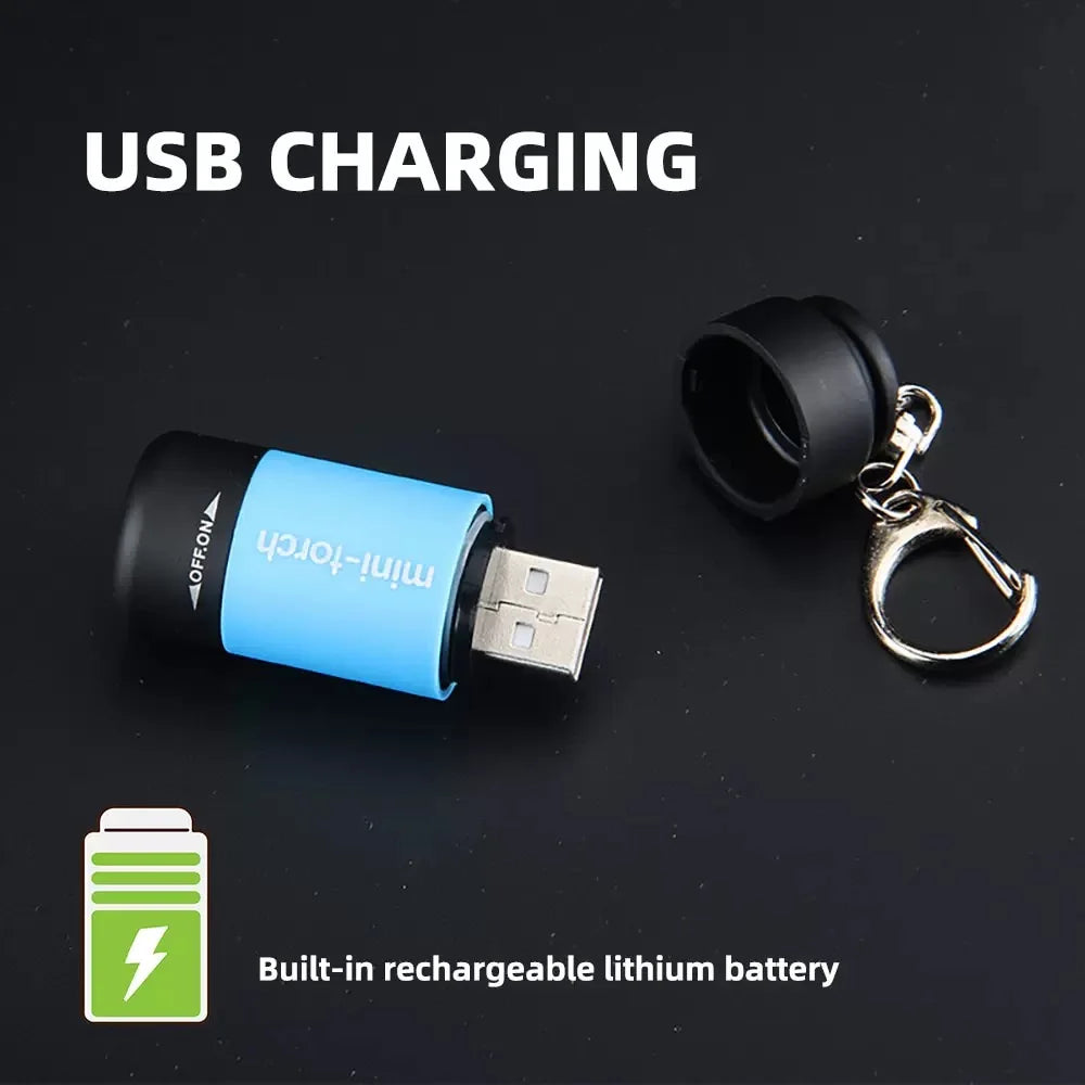 Outdoor Rechargeable Keychain LED Flashlight